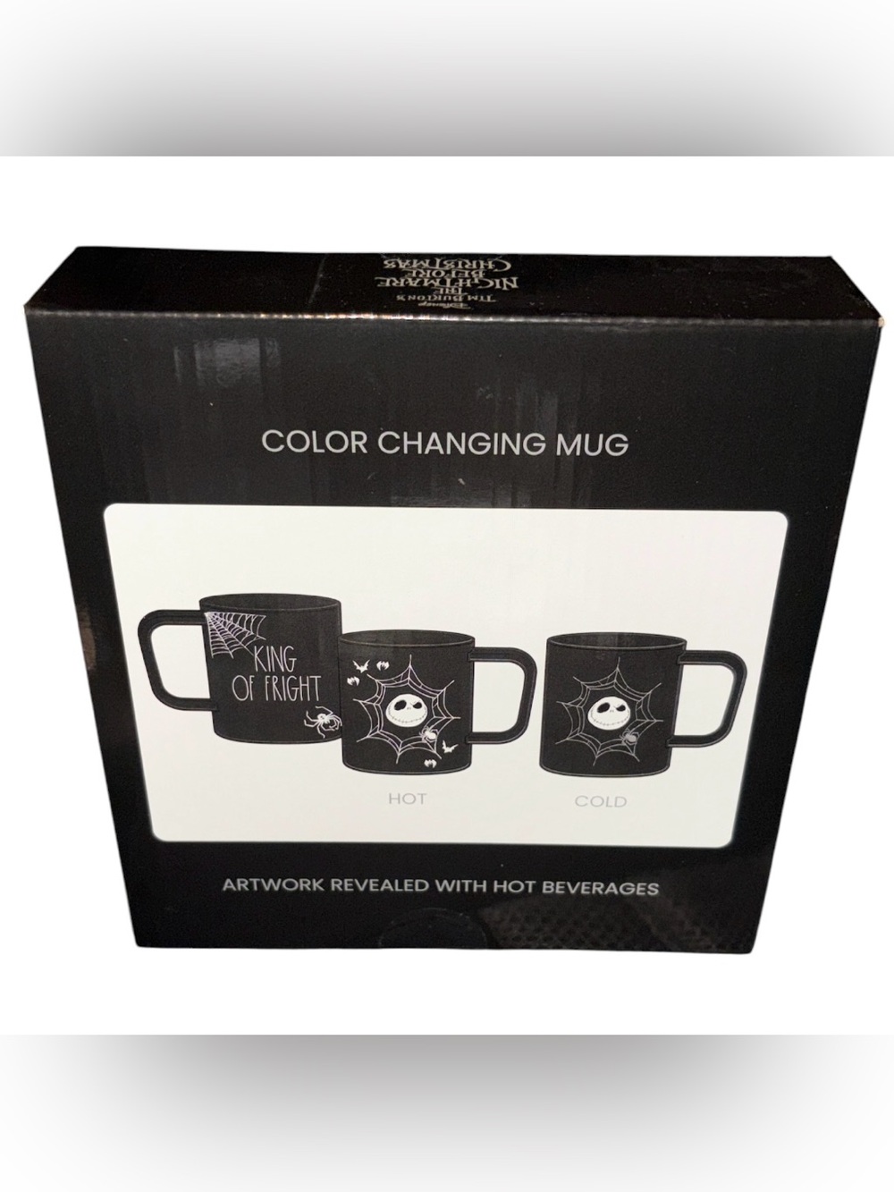 Jack Skellington Spiderweb Heat-Change Mug with White Spoon - Picture 2 of 3